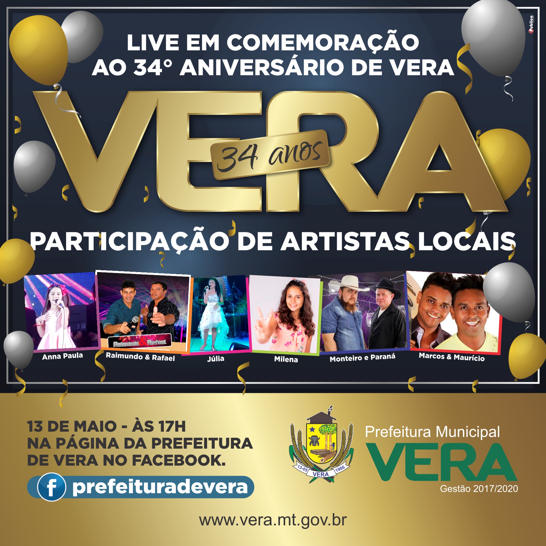 Vera terá Live Especial com artistas locais para comemorar os 34 anos de Emancipação 8