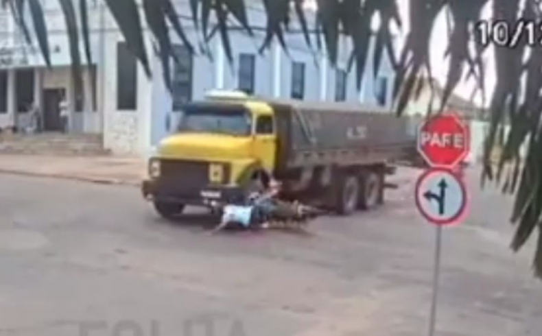 Imagens mostram vítimas quase esmagadas por caminhão em Mato Grosso