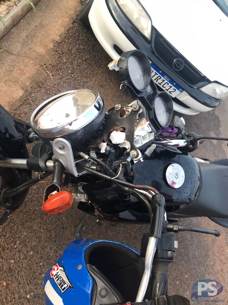 SORRISO: Colisão entre motocicletas deixa homem em estado grave
