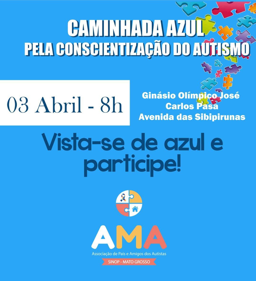 AMA de Sinop organiza Caminhada Azul em prol a conscientização da causa autista 1