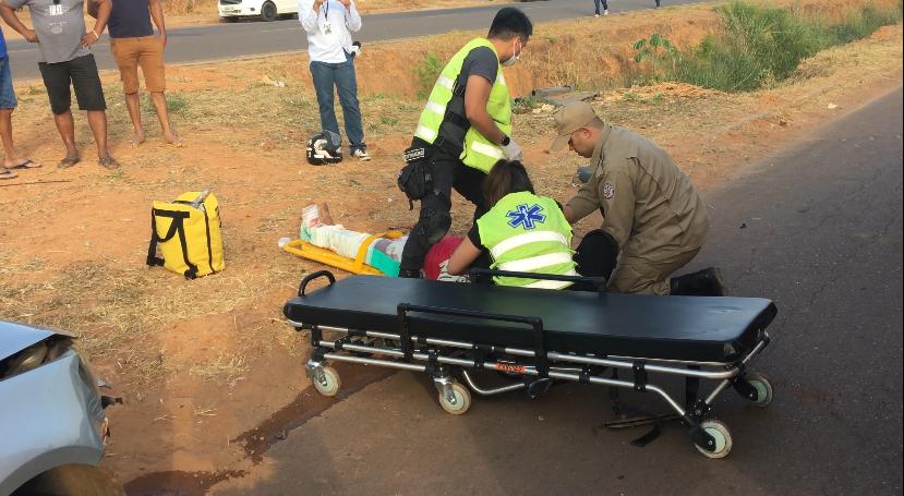 Mulher fica gravemente ferida em acidente de trânsito em Sinop 3