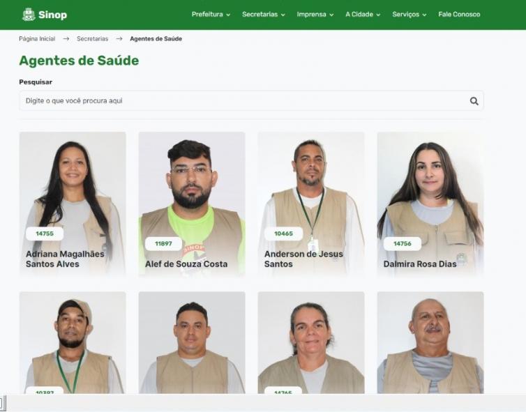 SINOP: Prefeitura lança página online para população identificar agentes de saúde 2