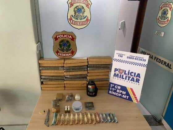 Polícia Federal e Militar fazem apreensão de grande quantia de drogas em Sinop