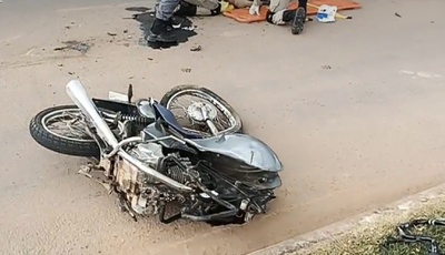 Motociclista fica em estado grave após colidir contra caminhão em Sinop