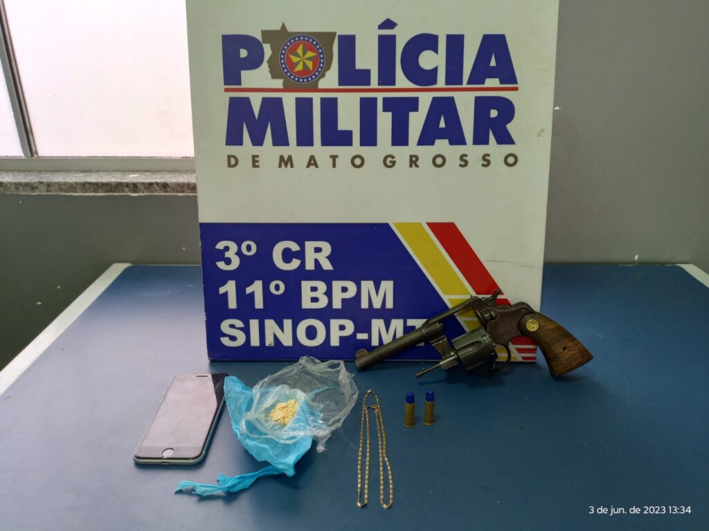 Polícia Militar frusta tentativa de roubo e apreende arma e droga em Sinop