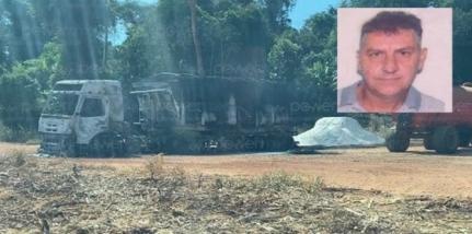 Motorista de caminhão morre carbonizadoapós tentar apagar fogo de veículo